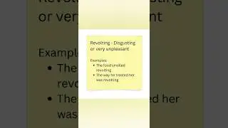 Learn new words: Today's word is Revolting #newwords