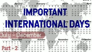 Important International Days | Part 2 | July to December | World's Knowledge Book