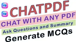 CHATPDF Tutorial | Chat with any PDF | Ask Questions | Summary of Report | Generate MCQs from PDF