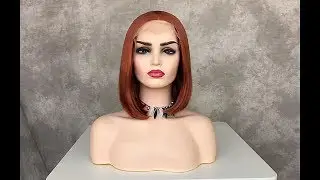 ReadyWig Orange Short Hair Synthetic Lace Front Wig 16 Inches