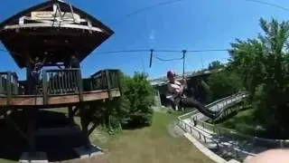 Grand Falls New Brunswick Zip Zag Zipline 1st pass