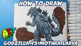 How to Draw Godzilla vs Mothra Larva
