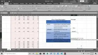 Excel Errors Part 1