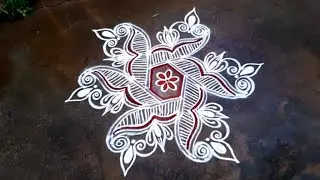 Double stroke rangoli designs/Friday rangoli designs