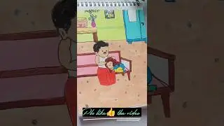 Beautiful Father Daughter Art💓 | Cute painting 🌸#shorts #viral #ytshorts #easy