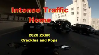MotoVlog #67 - Intense Traffic Commute SF | 2020 ZX6R Echoing on Bay Bridge