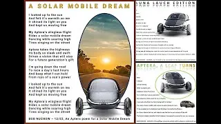 Bob Nuchow reading SOLAR MOBILE DREAM, LUNA LAUNCH EDITION, & APTERA, A LEAF TURNS