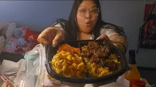 Yellow Rice Roast Beef Mac n Cheese Candy Yams Cabbage n Cornbread muffin