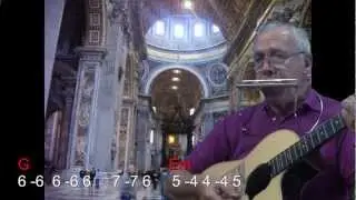 nº 011 Stand by me(Ben E King)tutorial armonica( A ) chords guitar Mundharmonika