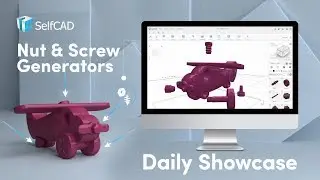3D Model Maker Online  - Using Selfcad App for Nut & Screw Generators
