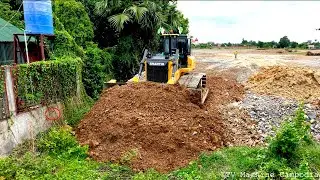 Incredible Step by Step Skillful Cutting Slope Clearing Forest & Filling Use SHANTUI Dozer DH17C3