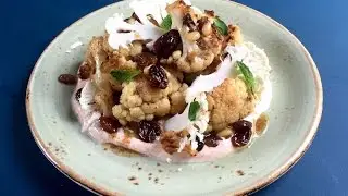 Roasted Cauliflowers With Raisins, Pine Nuts & Spiced Yoghourt by Opera Tavern, Taste of London 2015