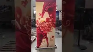 Electric Motorized Roll Up Display Stand