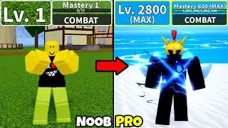 Beating Blox Fruits Using Only Combat! Soloing All Bosses and Sea Beast with Combat Noob to Max!