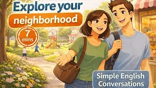🎧 Learn English in 7 Minutes | Explore Your Neighborhood | Simple English Walk & Talk