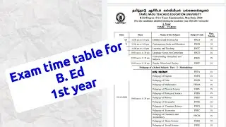 B. Ed 1st year exam timetable 2020