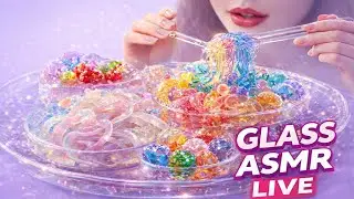 GLASS ASMR LIVE | Relaxing Crystal Food Compilation