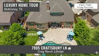 Drone Tour 7905 Craftsbury Ln, McKinney, TX | Stunning Home w/ Pool