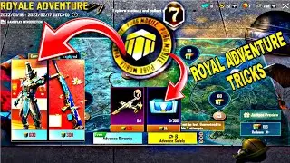 ROYALE ADVENTURE TRICKS 🔥BGMI PUBG MOBILE ROYAL ADVENTURE C1S4 M7 TRICK 🔥 HOW TO USE RP BADGE
