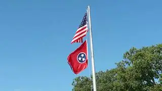 Tennessee rest area flags I-40 west.