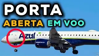 Porta aberta em voo - Embraer 195 E2 da azul - REC x CGH - CNF