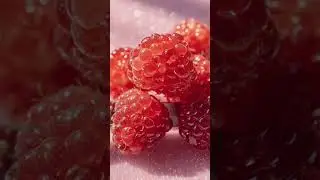 Raspberry crystal texture ✨ soft slicing sounds #asmr #satisfying #fruitcutting #calming