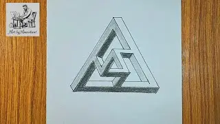 How To Draw 3D Impossible Triangle || Step by Step For Beginners