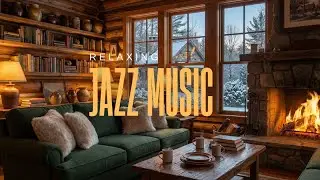 Soft Jazz Background Music with Crackling Fireplace – Peaceful Study & Relax Vibes