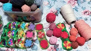 💥FIZ LINDOS TAPETES E ELIMINEI SOBRAS DE BARBANTE😍 VEM VER O RESULTADO😱 #croche 