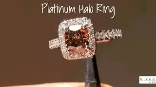 Natural Brown Diamond Halo Ring R7491