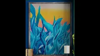 (824) Acrylic Pouring Lovely Ocean Swooshes on Gradient Sunset Background!