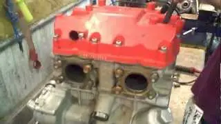 SOLD NOT AVAILABLE LOT 1360A #2 Polaris Snowmobile FST 750cc Weber 4 Stroke Engine Compression Test