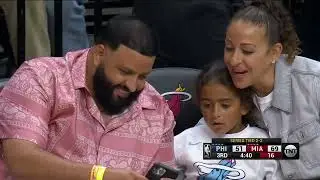 DJ Khaled was hyped and gave Heat coach Erik Spoelstra a little back rub 🤣