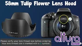 Бленда Altura 58 мм Tulip для Canon EOS 77D 80D 90D Rebel T8i T7 T7i T6i с любым объективом 58 мм DSLR