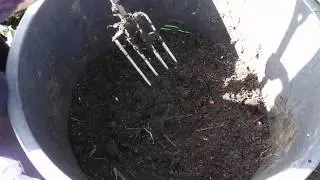 Allotment Diary : My idiot proof Compost making in a giant plant pot.