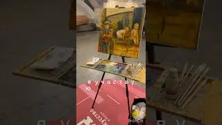 Рисую в МЕТРО 😱 #painting #art #искусство #метрополитен #artist #мкдляначинающих #пленэрживопись