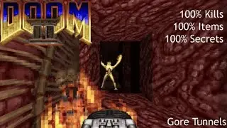DoomRevolver - Gore Tunnels - (All Secrets, Kills, and Items)
