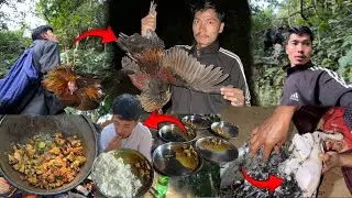 Hunting Wild Chicken & Cooking/Eating &ndash;बन कुखुराको मासु मिठो छ 😋