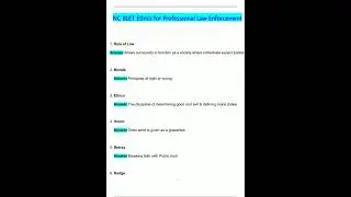 NC BLET Ethics For Professional Law Enforcement Exam 2025 Update Newest Questions and Answers Latest