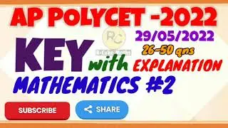 AP POLYCET 2022|KEY WITH EXPLANATION#MATHEMATICS-2