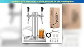 Get Draft Beer Tower,Dual Faucet Tap Kegerator Tower,3'' Dia. Stainless Steel Column Beer Dispenser