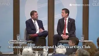 Moreno gets questions and hecklers at City Club