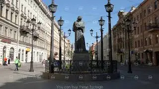 Sculpture of Gogol (Famous russian writer) on Malaya Konushennyaya street - Close shot