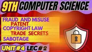 Fraud & Misuse | Patent | Copyright Law | Trade secrets | Sabotage | 9th computer chapter 4