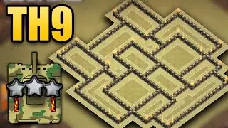 TH9 Updated War Base Anti 3 Star (The Tank) | Town Hall 9 Anti Air/Witch/Bowler | Replays 2017