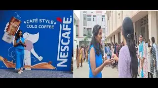 Emcee VJ Shakti Priya Hosting Promotional Activity for Nestl&eacute; Nescaf&eacute;  at SDNB Vaishnav College