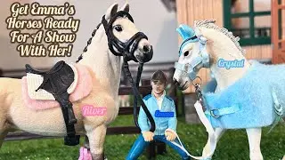 Get Emma's Horses Ready for a Show With Her! + Barn Vlog! - |Schleich Horse Short Film|
