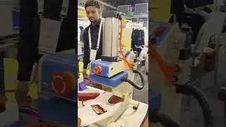 Pneumatic 6x6 Heat Press Machine for Neck Label Printing #HeatPressMachine #PneumaticHeatPress