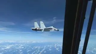 Chinese J-11 very close to USAF RC-135 spyplane #aviation