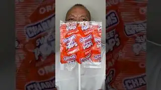 👂 ASMR CHARMS SWEET LOLLIPOP CANDY ORANGE FLAVOR AND EATING SOUNDS👂ORIGINAL LENGTH👂#asmr #shorts